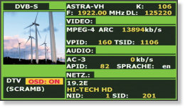 Ein MPEG-4 Kanal per CA-Modul dargestellt