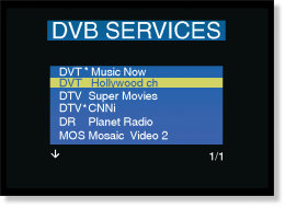 DVB service-liste