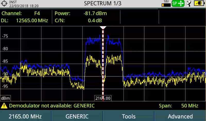 Interférence terrestre à 2.1 GHz provenant d'une station base de téléphonie mobile