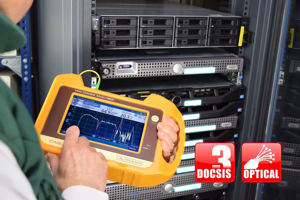 CABLE RANGER: Analizador híbrido DOCSIS y HFC con pantalla táctil