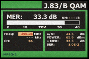 Field strength meter measuring a J.83/B QAM signal