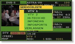 Weitere Dienste im DVB-S Multiplex