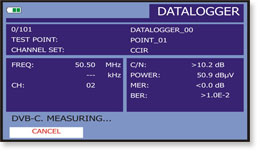 Función Datalogger tomando automáticamente medidas