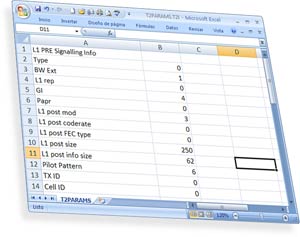 Ausgabe von DVB-T2 Parametern aus dem TV EXPLORER HD+ in Microsoft Excel Format