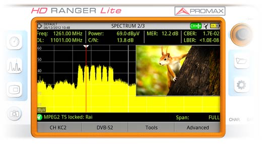 Triple división de pantalla del medidor de campo HD RANGER UltraLite