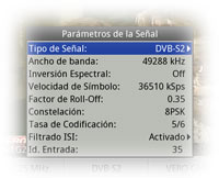 Parámetros de señal DVB-S2