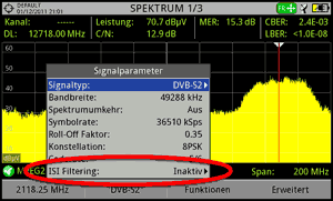 ISI Filter ist deaktiviert