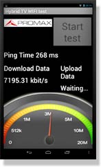 Prueba de velocidad de conexión de upstream y downstream de la red WiFi