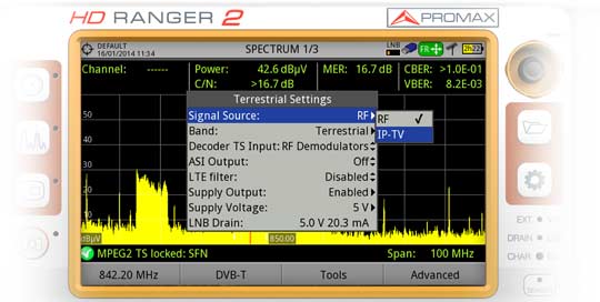 Los medidores de campo RANGER Neo 2 le permiten recibir programas IPTV