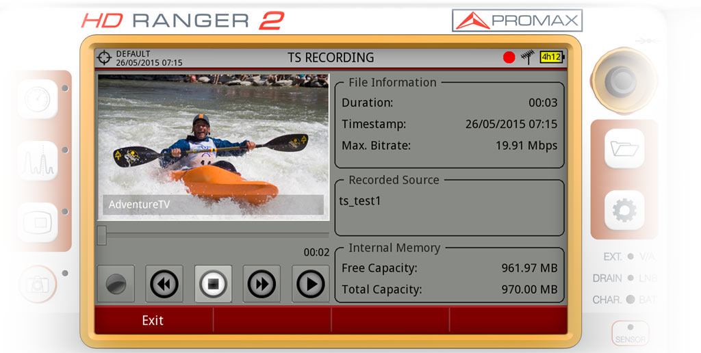 Grabando un transport stream en el RANGER Neo 2