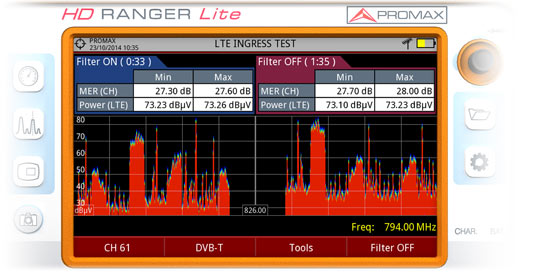 The RANGER Neo Lite field meter has now a specific tool to simulate the attenuation
