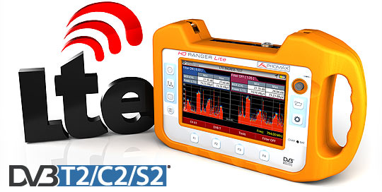 El medidor de campo RANGER Neo Lite es el analizador más económico que incorpora DVB-T2 y una utilidad específica para LTE