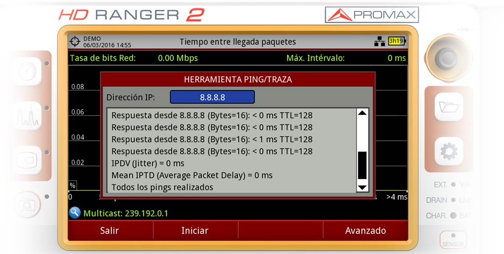 Ejecutando las funciones PING y TRACE