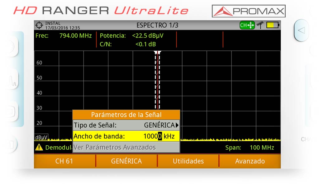 Elegir el ancho de banda