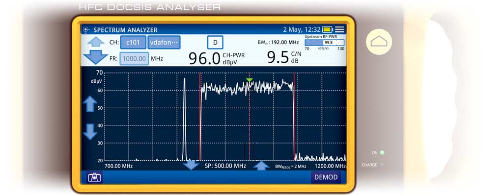 El CABLE RANGER es un analizador listo para DOCSIS 3.0 y DOCSIS 3.1