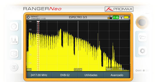 Analizador de espectros en banda FI extendida del RANGER Neo