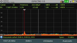 Espectro mostrando señales BEACON