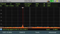 Spektrum mit erkennbaren BEACON Signalen