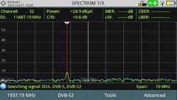 Profilo dello spettro con segnali BEACON visibili