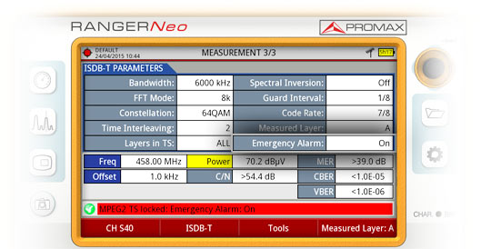 With a RANGER Neo field strength meter EWBS signal can be checked