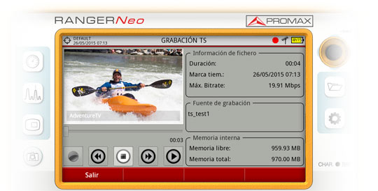 Grabando un transport stream en el RANGER Neo