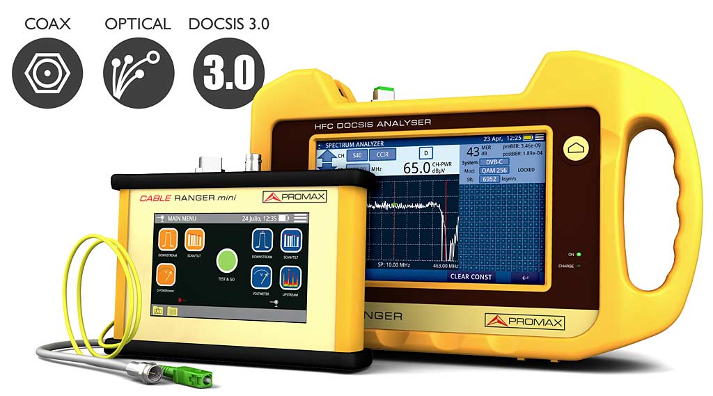 CABLE RANGER - Hybrid Analysatoren für Glasfaser und Coax