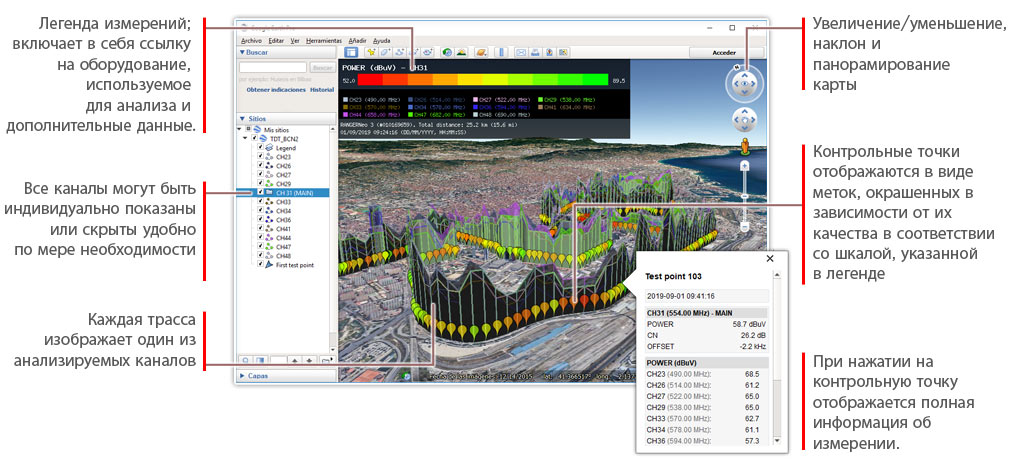 Созданная карта Google Earth, с помощью KML Generator