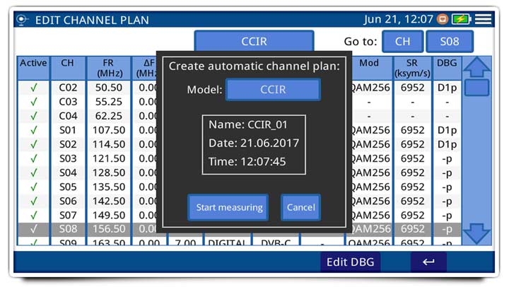 Автоматическое создание таблиц каналов с автоматической идентификацией стандарта