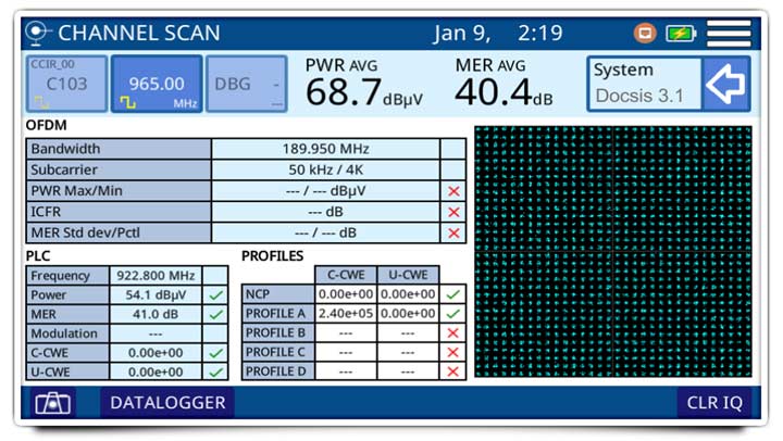 CABLE RANGER - единственный инструмент, который может демодулировать несущую OFDM DOCSIS 3.1 без регистрации CMTS