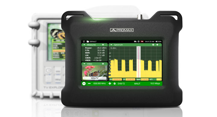 El medidor de campo TV EXPLORER NG ofrece soporte para DVB-S2