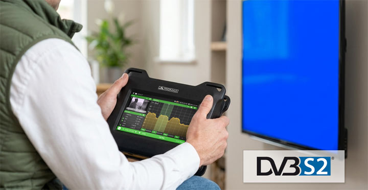 El medidor de campo TV EXPLORER NG ofrece soporte para DVB-S2