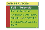 DVB services screen