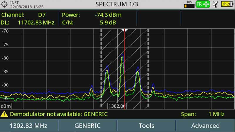 Beacon satélite con Max/Min Hold