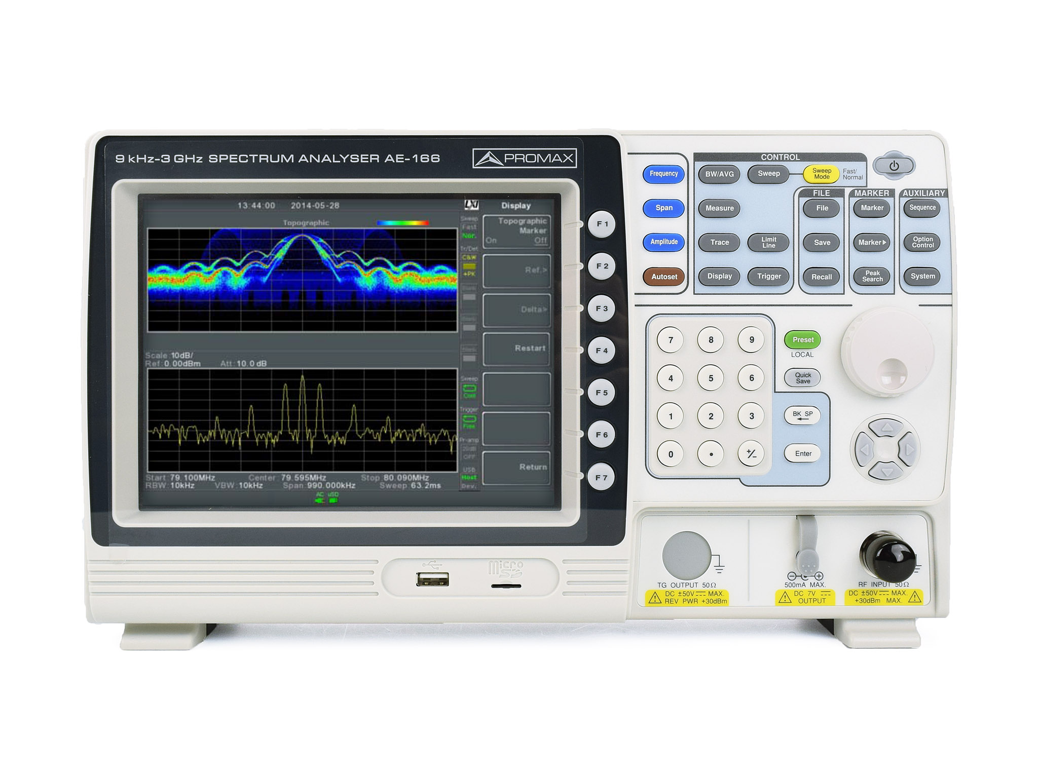 AE-166 / AE-167: Analizador de espectro de 3 GHz con generador de seguimiento