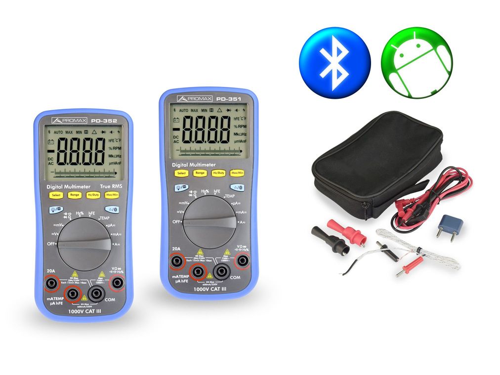 PD-350, PD-351, PD-352: Мультиметры TRMS с управлением по Bluetooth через приложение для Android