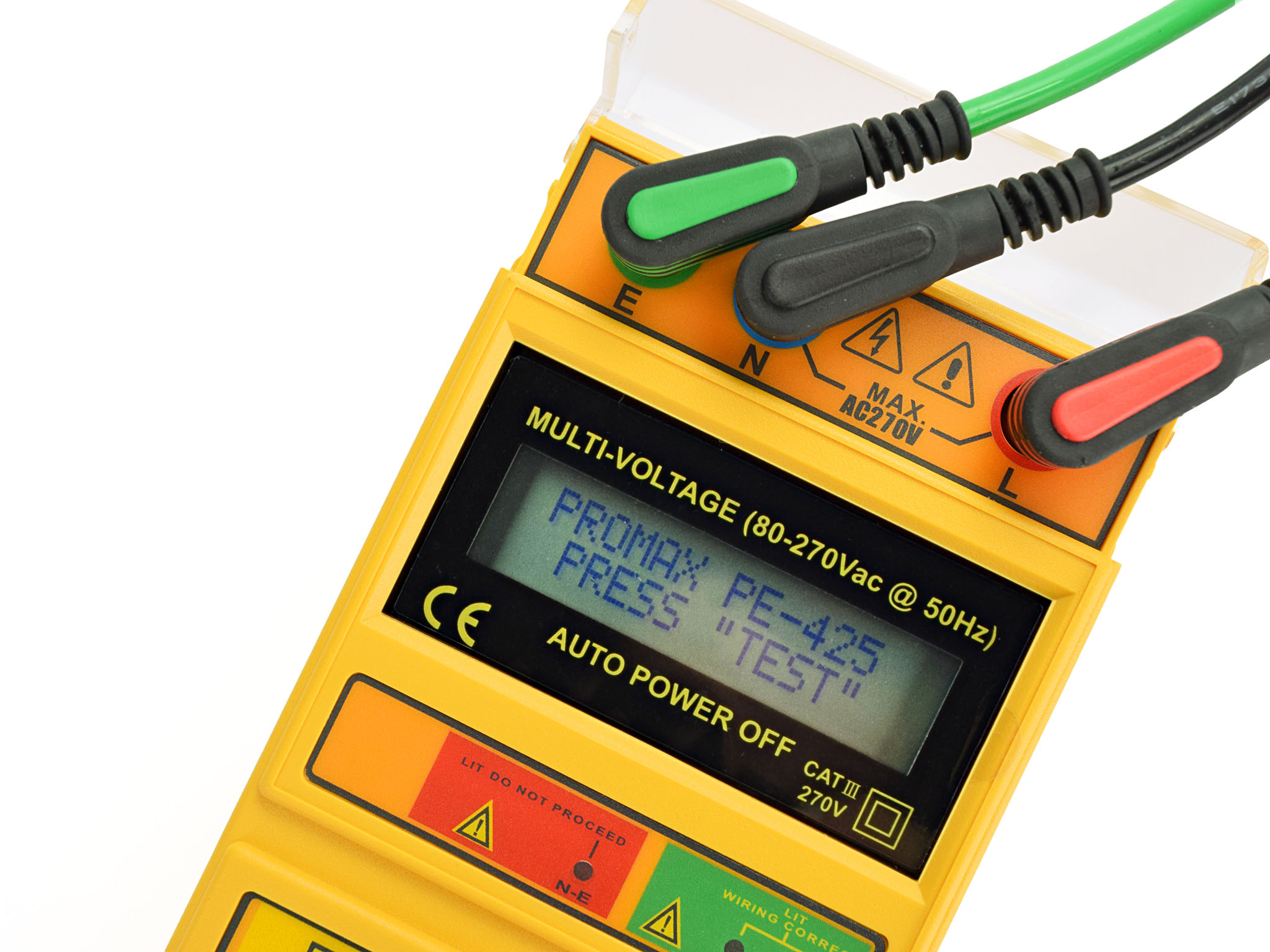 PE-425: Medidor de tierra sin picas para impedancia de tierra, bucle y cortocircuito