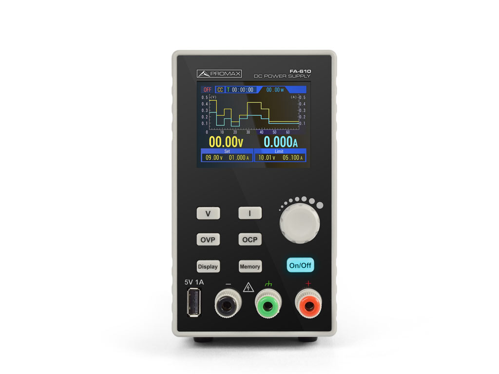 FA-610: Fuente de alimentación programable de 60 V, 10 A