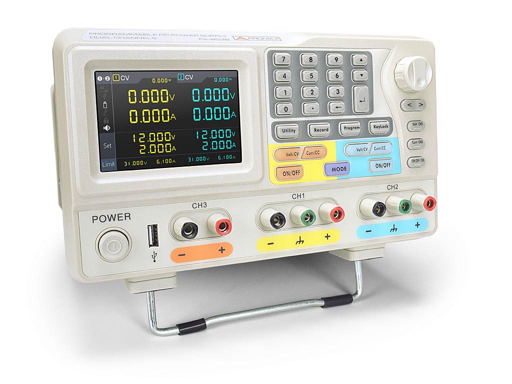 FA-853B: Fuente de alimentación programable de tres salidas (60 V, 6 A)