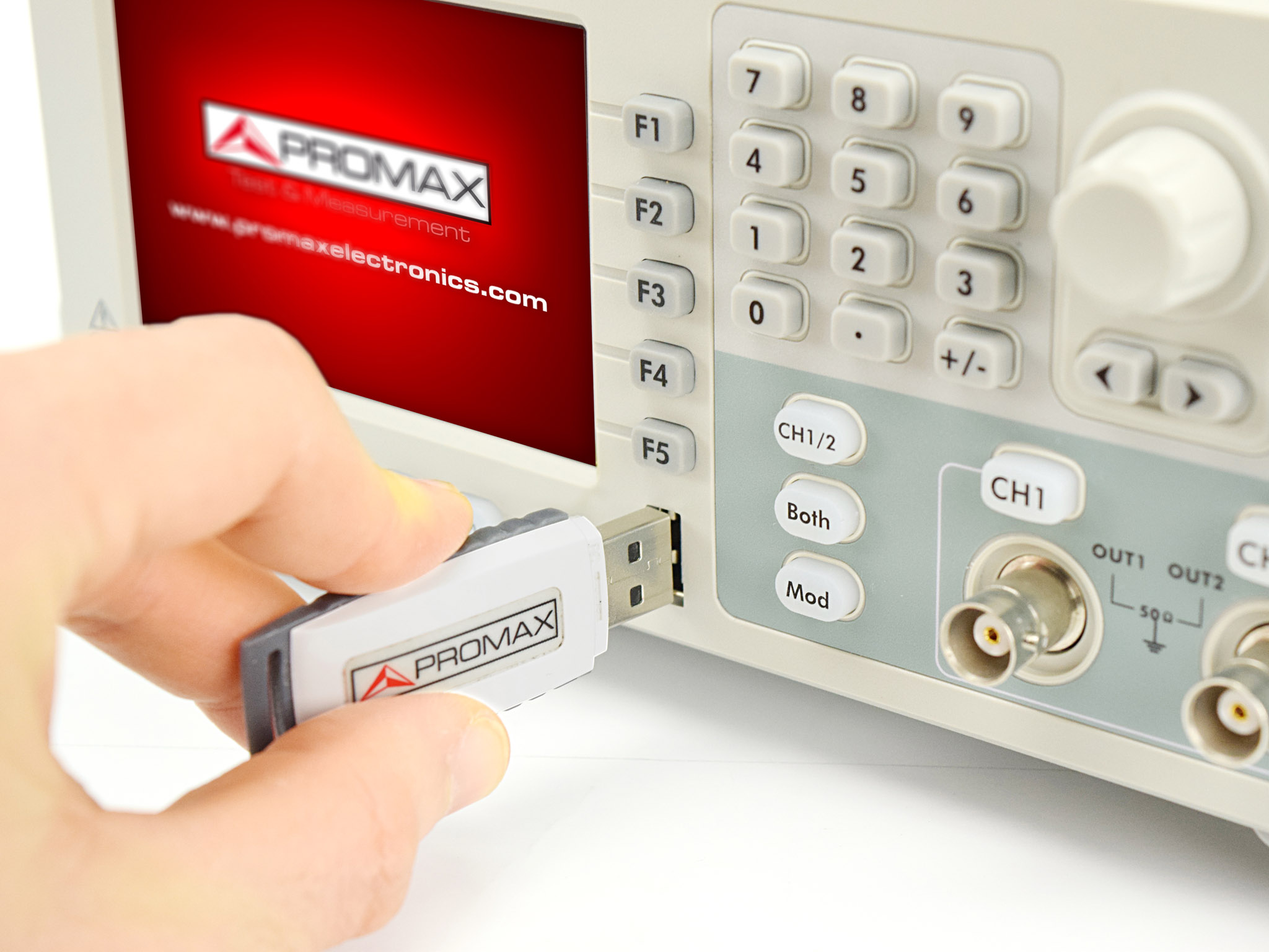 GF-857 B: Generador de funciones arbitrario de 10 MHz con USB y RS-232