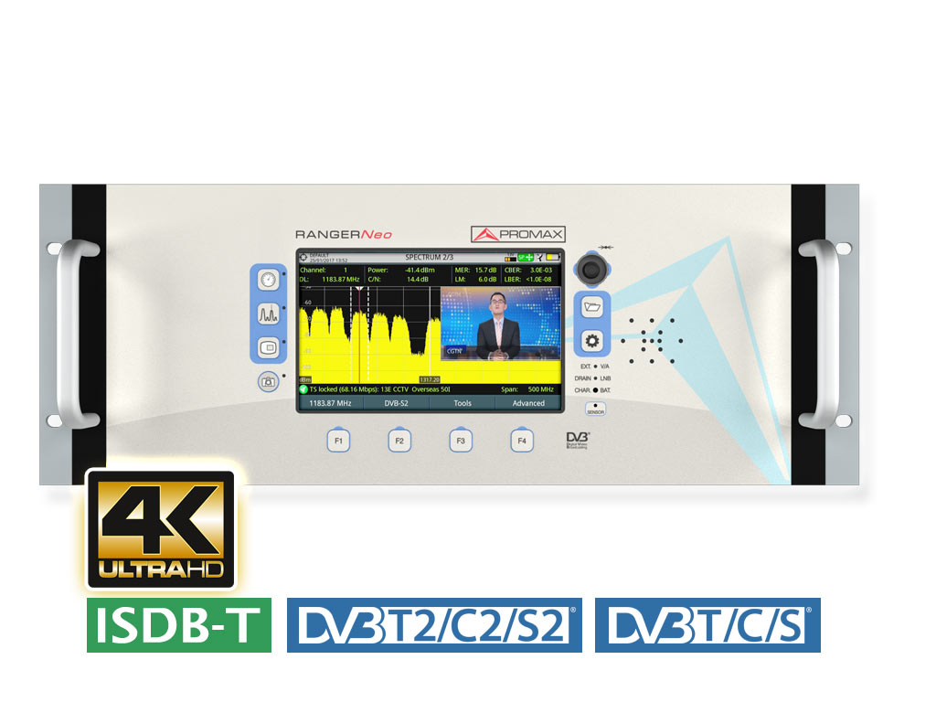 RANGER Neo Rack 4: High class 19” rack-mount field strength meter and spectrum analyzer with 4K decoder