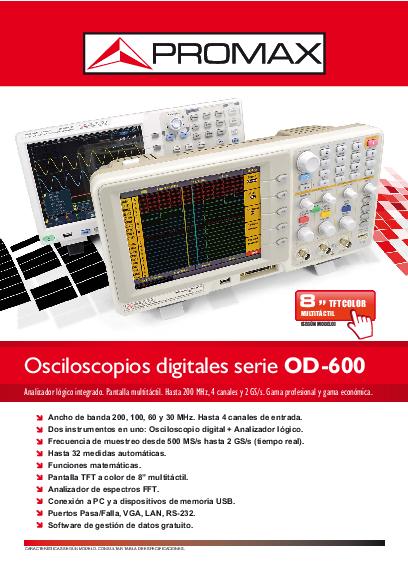 Catálogo de Osciloscopios digitales OD-600