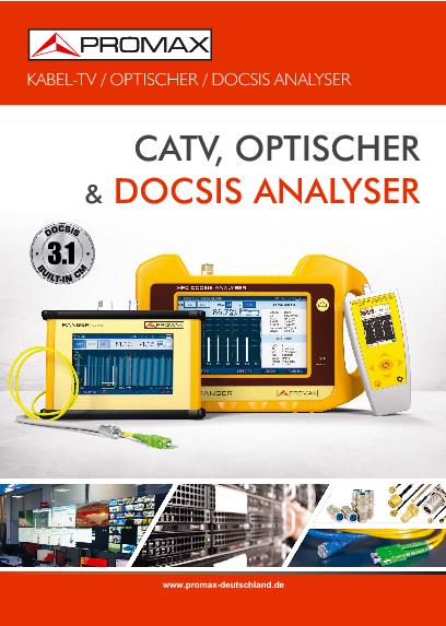 Katalog CATV, optischer und DOCSIS analyser