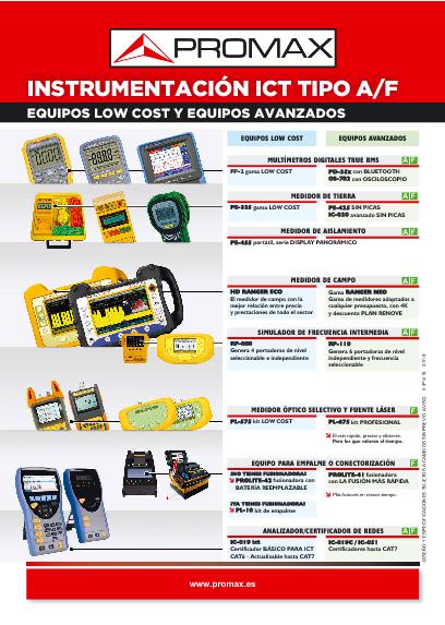 Catálogo de Instrumentación para ICT Tipo A/F (equipos low cost y avanzados)