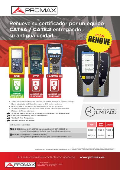 Catálogo de Plan renove certificadores de cableado