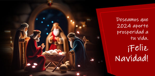 Deseamos que 2024 aporte prosperidad a tu vida. ¡Feliz Navidad!