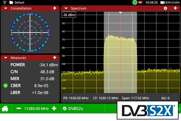 Totalmente compatible con DVB-S2x