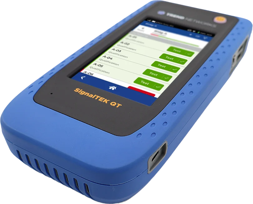 SignalTEK QT con la lista de pruebas del proyecto