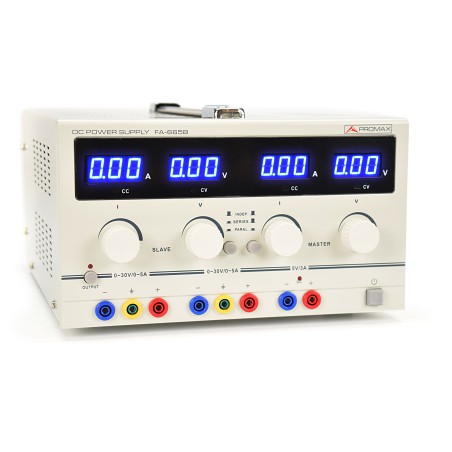 Comprar fuente de alimentación regulable 2x30V/5A + aux 5V/3A