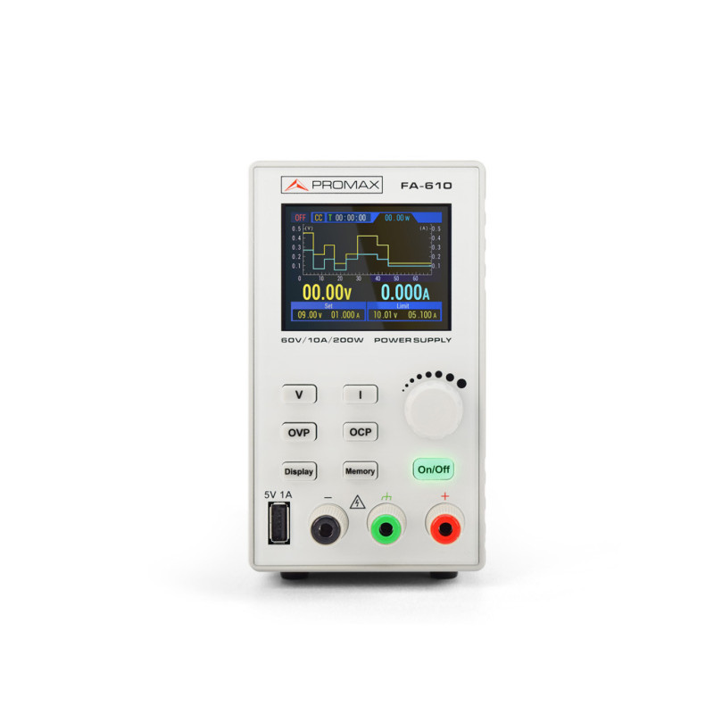 Comprar fuente programable de 60V/10A + carga USB